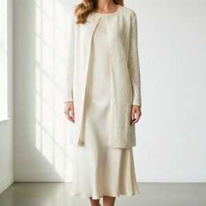 Bl^nk London RARE Heavily Beaded Mother of Pearl Open Tunic Jacket S/M